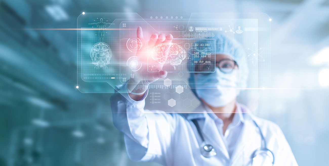 Resultado e anatomia humana na interface tecnológica digital futurista computador virtual